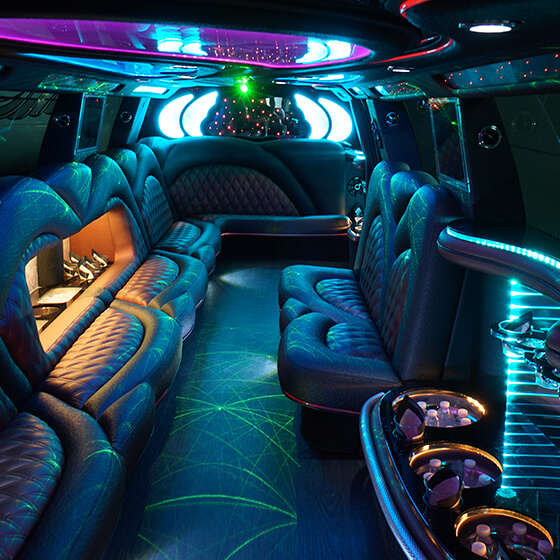 leather seating in limo