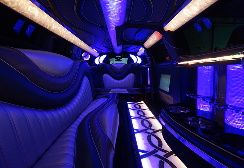 flat screen tv in limo